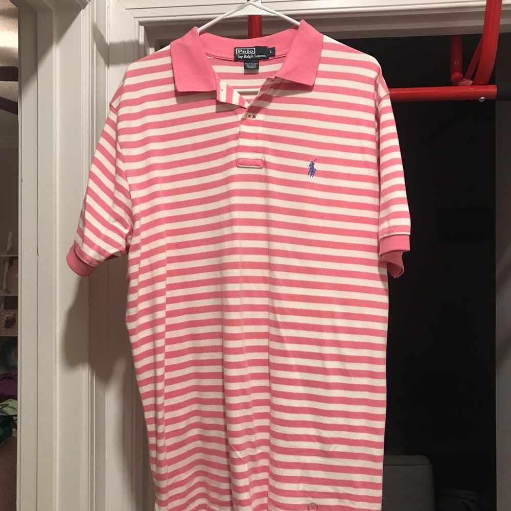 Men’s Pink & White Polo by Ralph Lauren